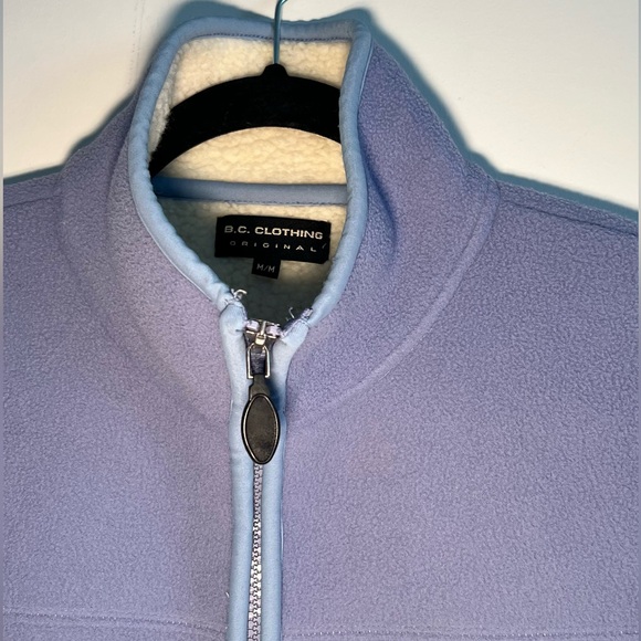 Purple Sherpa Fleece Vest with blue zipper seams two tone sherpa vest - Picture 3 of 6